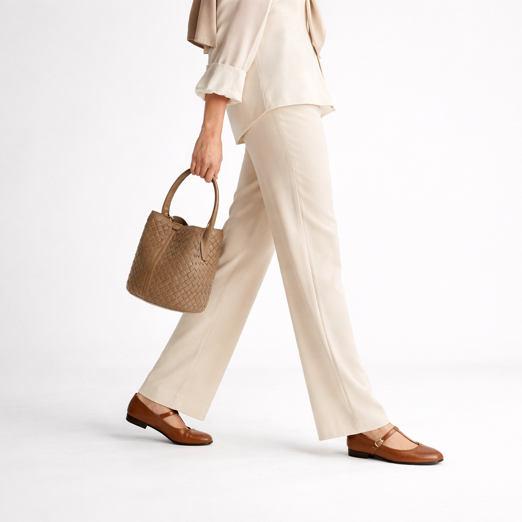 Handmade Woven Bucket Bag Crossbody Top Handle Purse