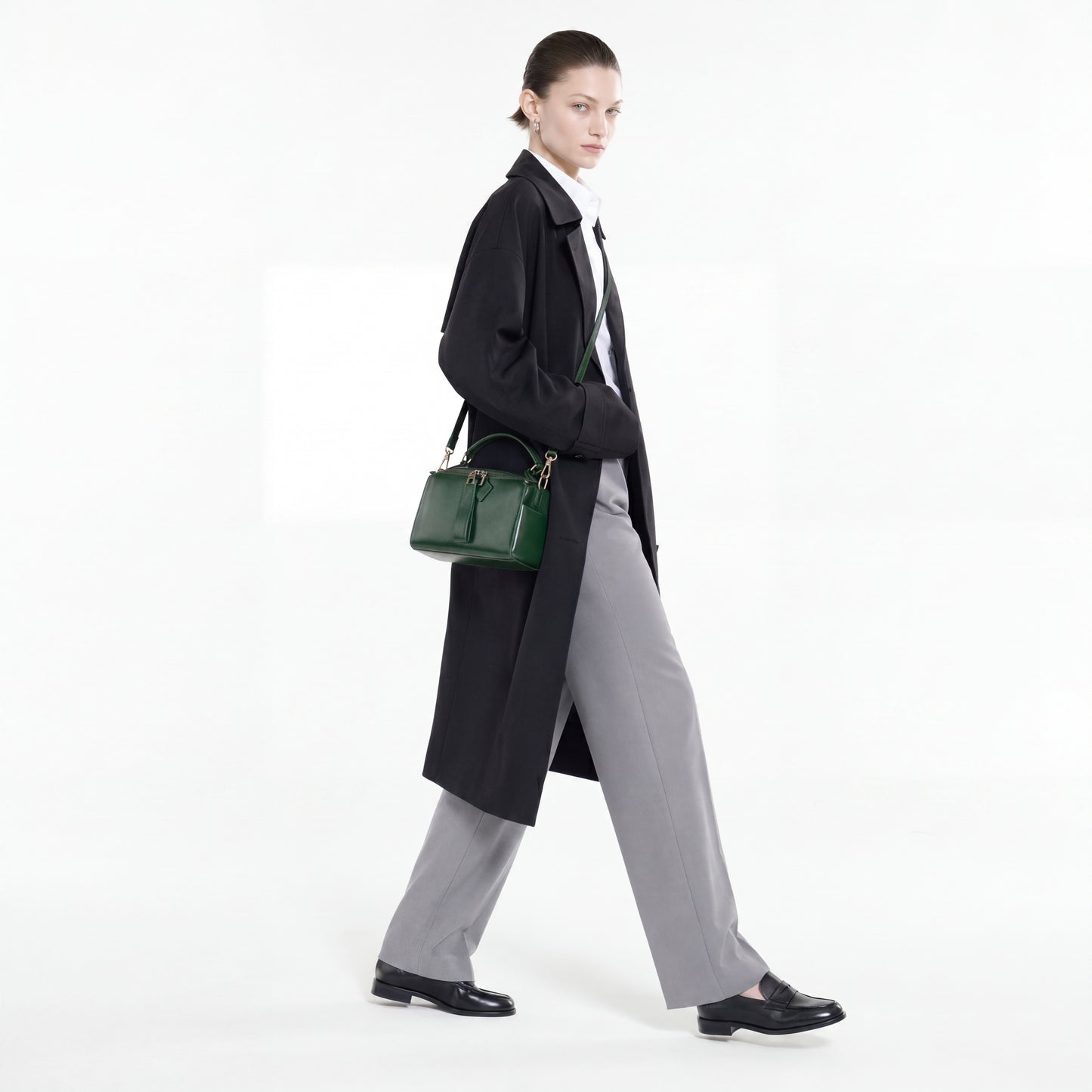 Veg-Tanned Leather Structured Satchel  Crossbody Work Bag