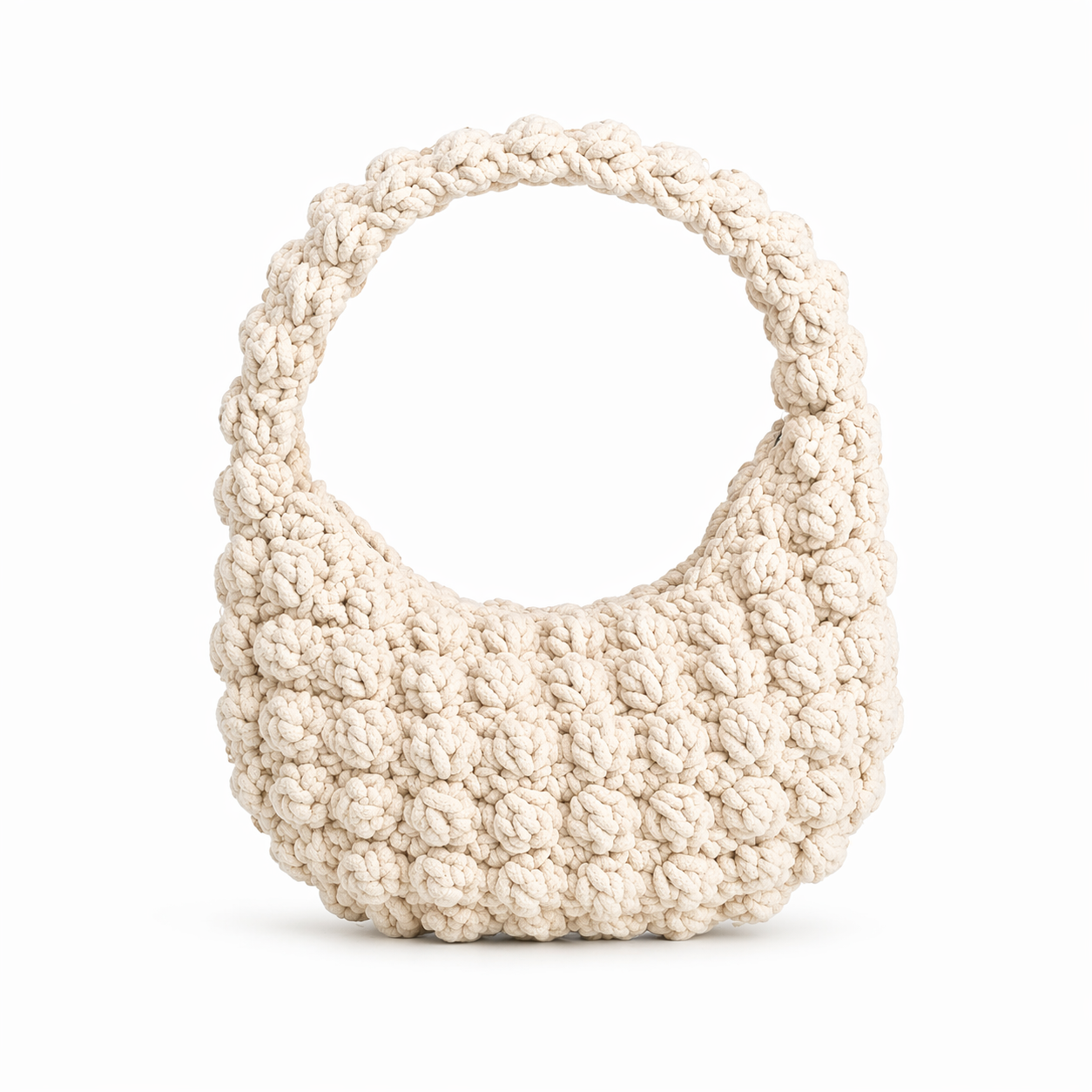 Crochet Woven Bag Candy Color Summer Beach Lightweight Shoulder Tote