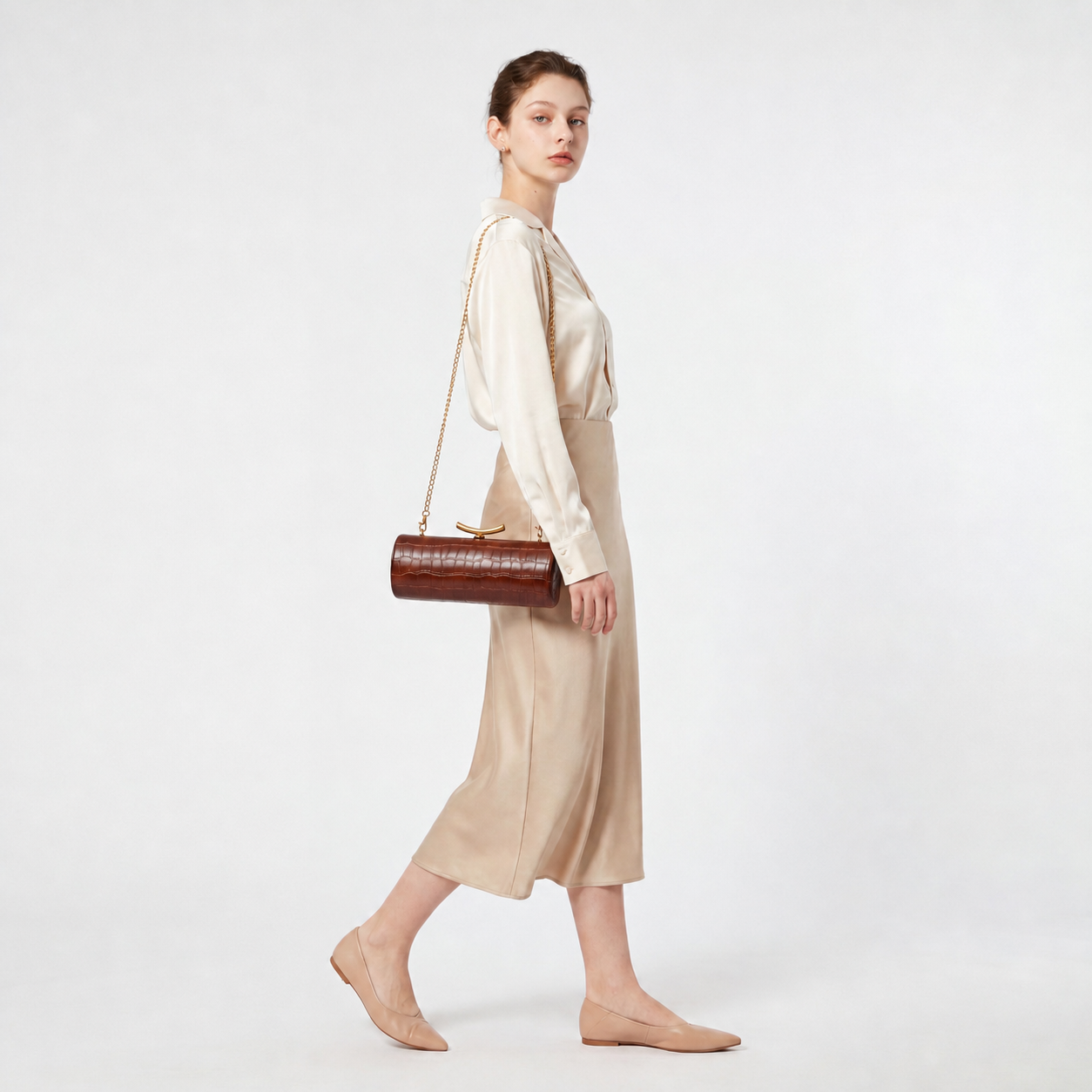 Crocodile Baguette Bag PU Leather Evening Clutch Crossbody Shoulder Bag