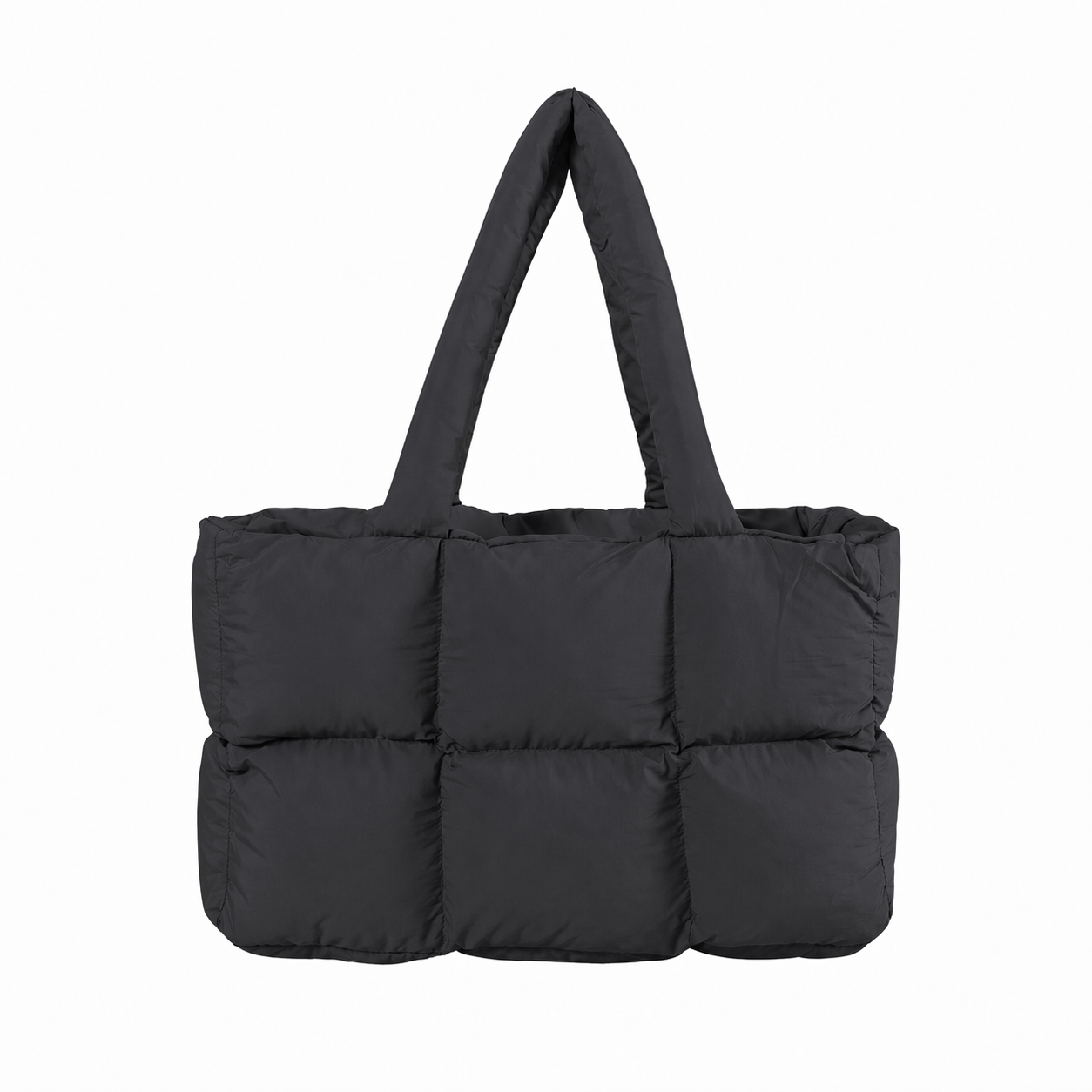 Quilted Puffer Tote Bag Large Capacity Padded Work Shoulder Bag