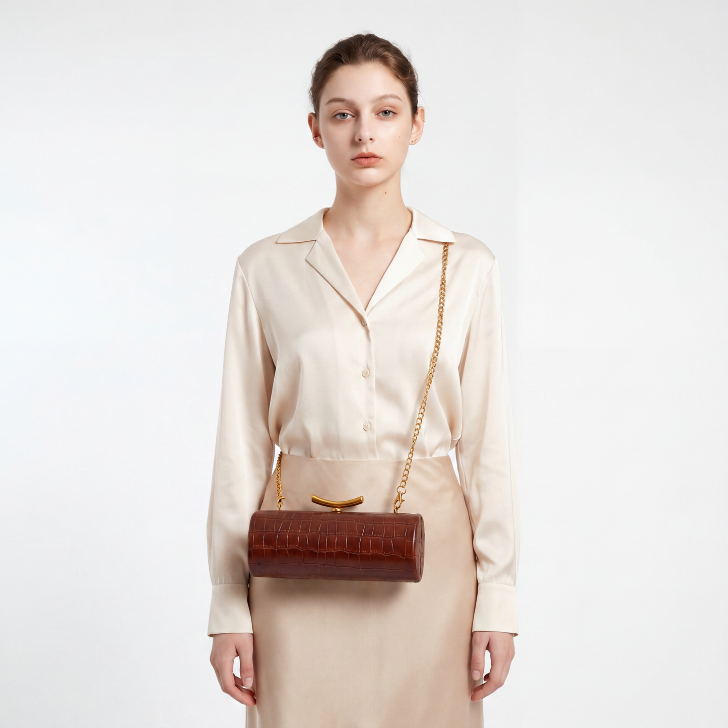 Crocodile Baguette Bag PU Leather Evening Clutch Crossbody Shoulder Bag