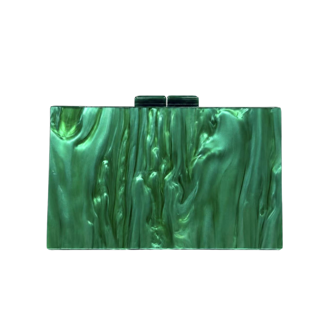 Pearl Acrylic Evening Clutch Beaded Handle Wedding Crossbody Purse