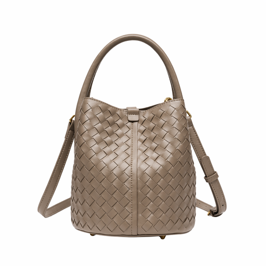 Handmade Woven Bucket Bag Crossbody Top Handle Purse