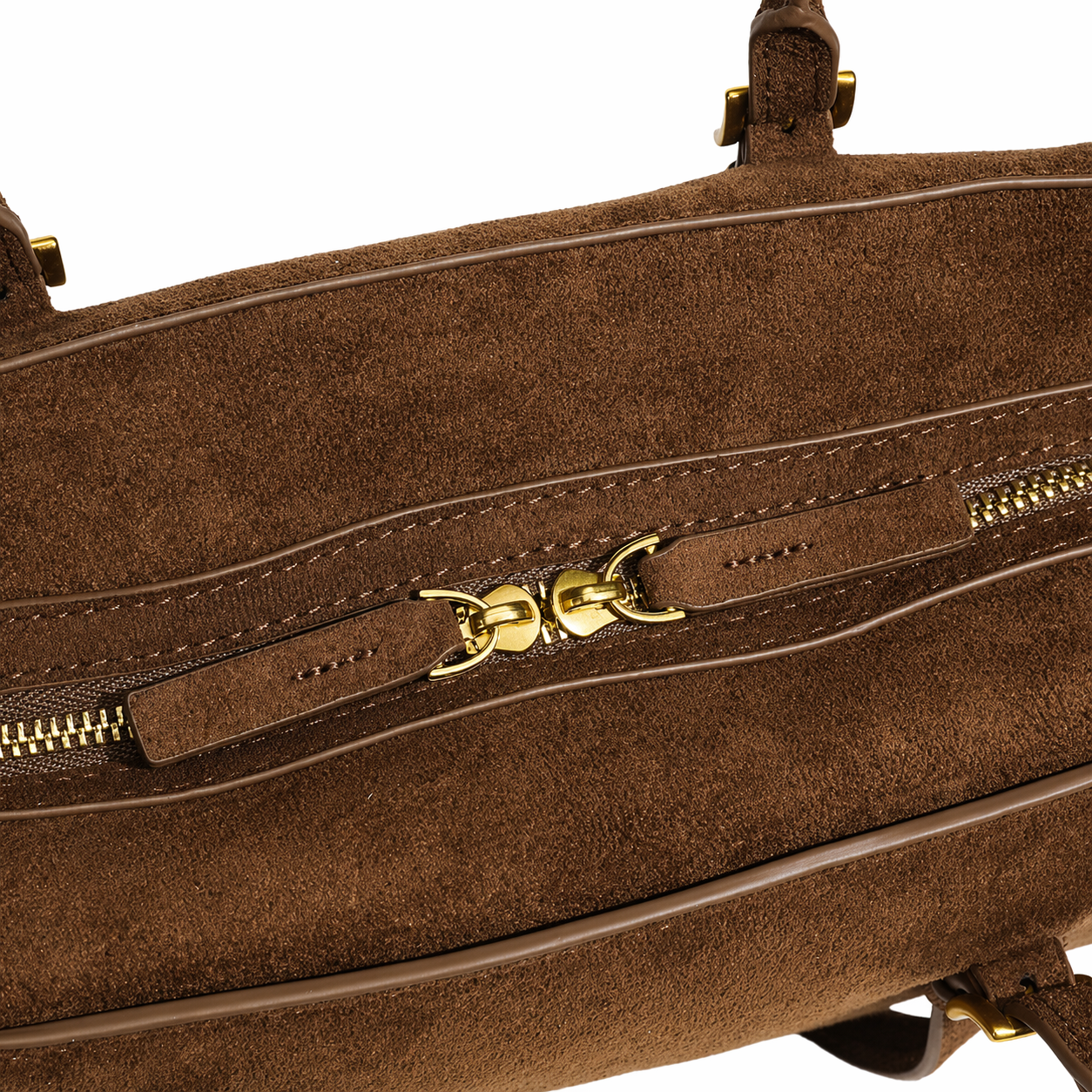 East-West Boston Shoulder Bag Retro Long Baguette Suede Crossbody Bag