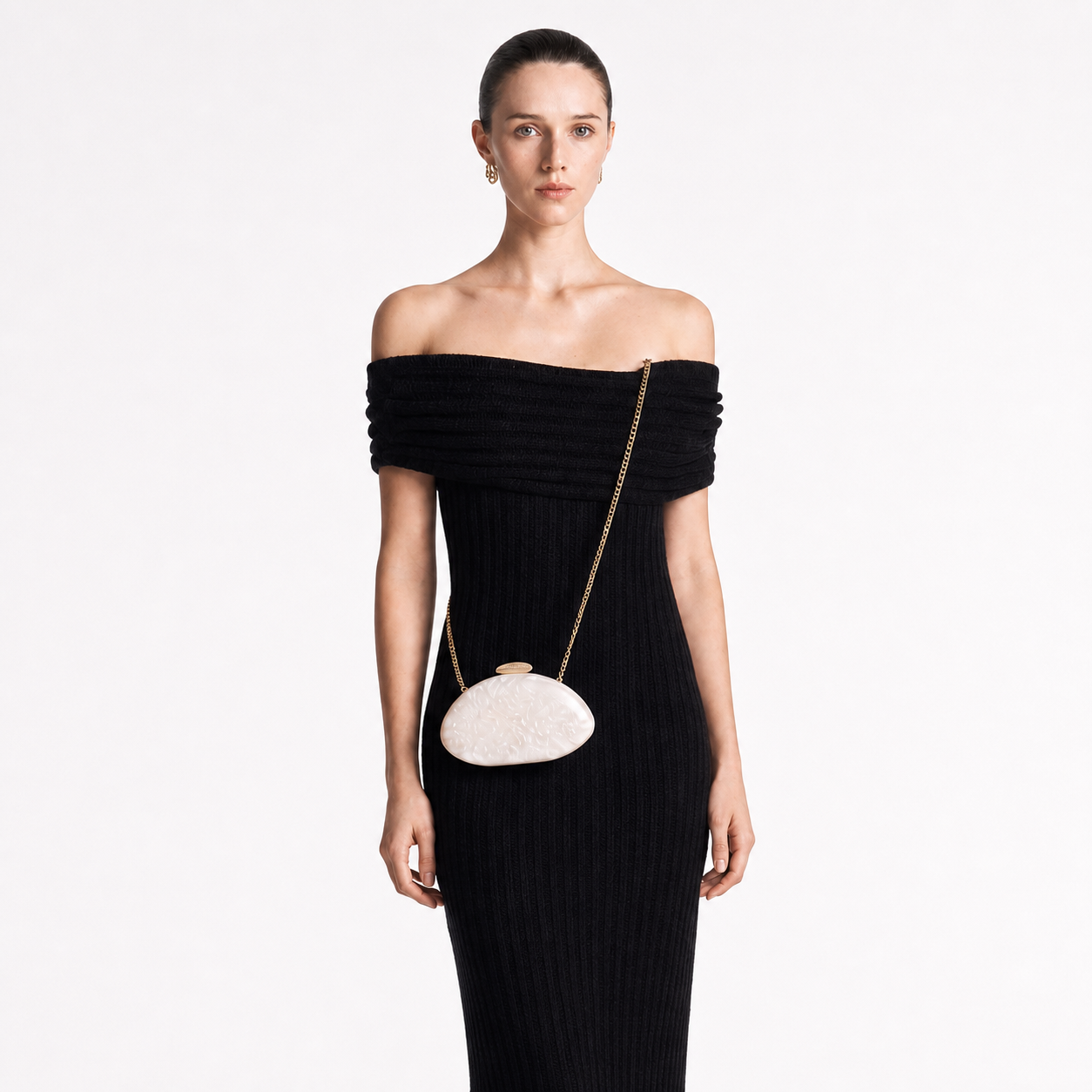 Acrylic Clutch Bag Irregular Shell Evening Purse Elegant Wedding Crossbody