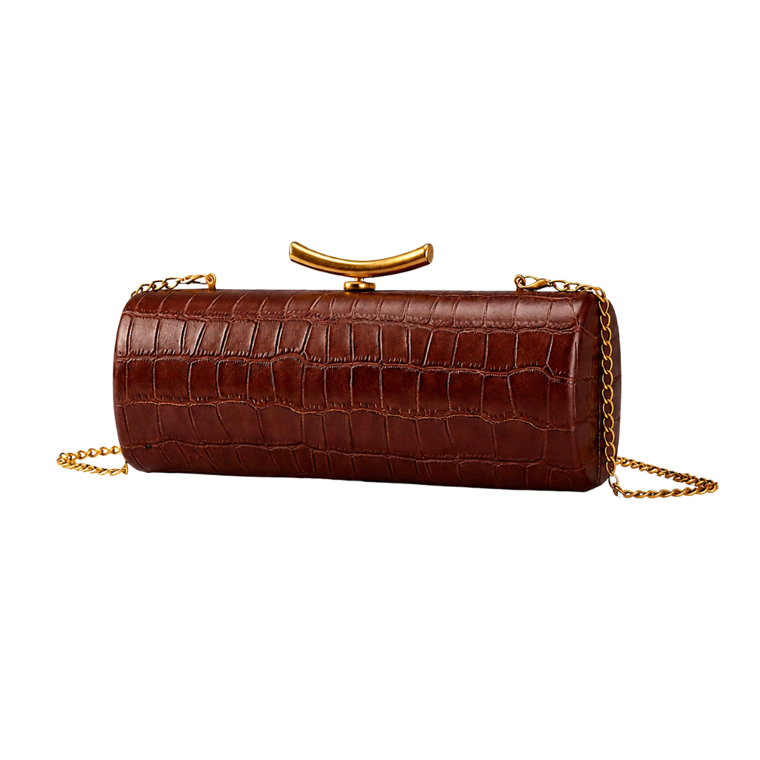 Crocodile Baguette Bag PU Leather Evening Clutch Crossbody Shoulder Bag