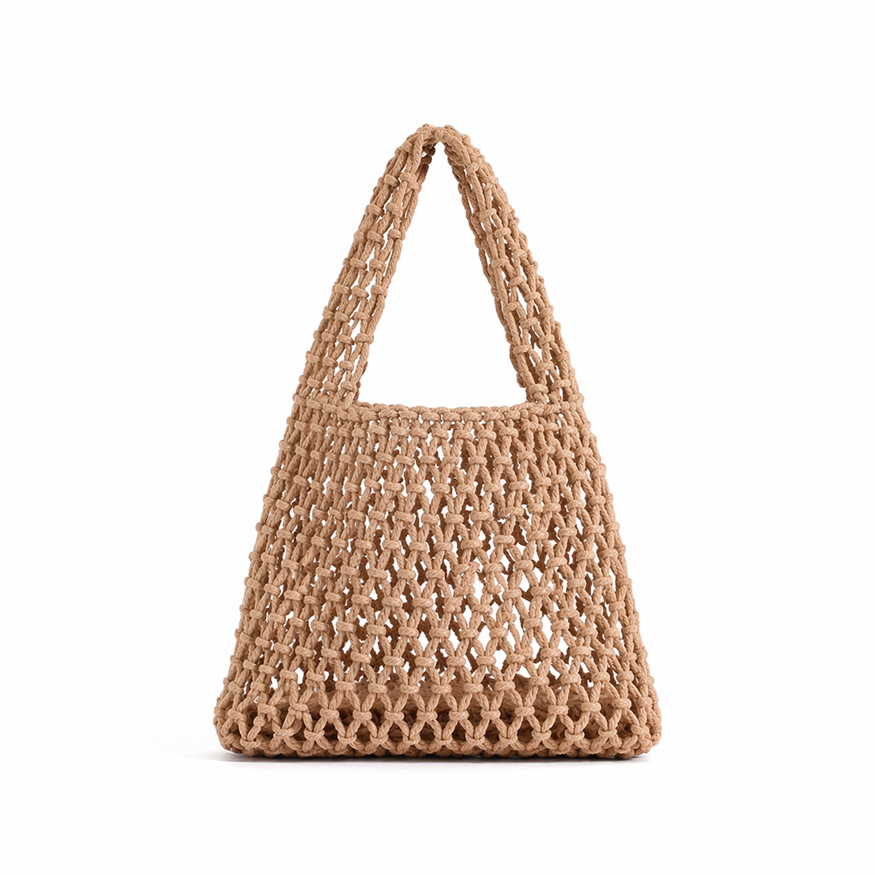 Straw Woven Bucket Bag Summer Crochet Mesh Candy Color Tote
