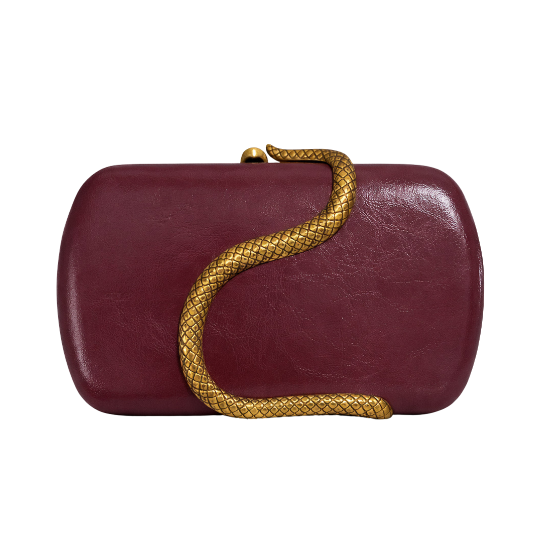 Snake Pattern Clutch PU Leather Evening Purse Crossbody Shoulder Bag