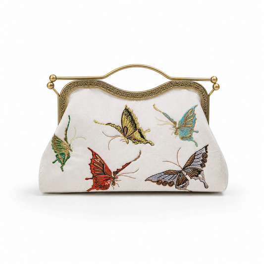 Butterfly Embroidered Crossbody Bag Cheongsam Evening Shell Purse
