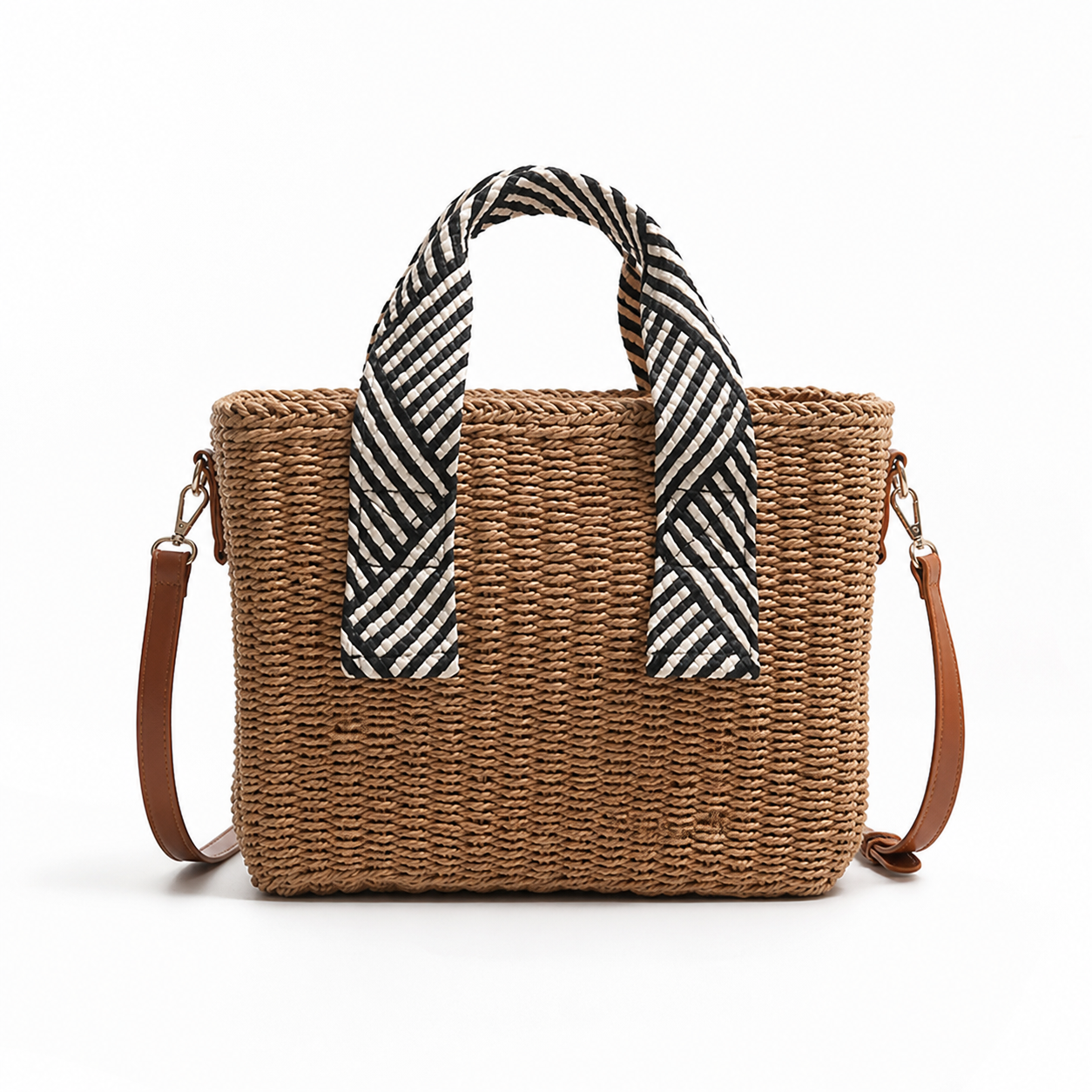 Straw Woven Tote Bag Large Summer Beach Square Crossbody Shoulder Bag