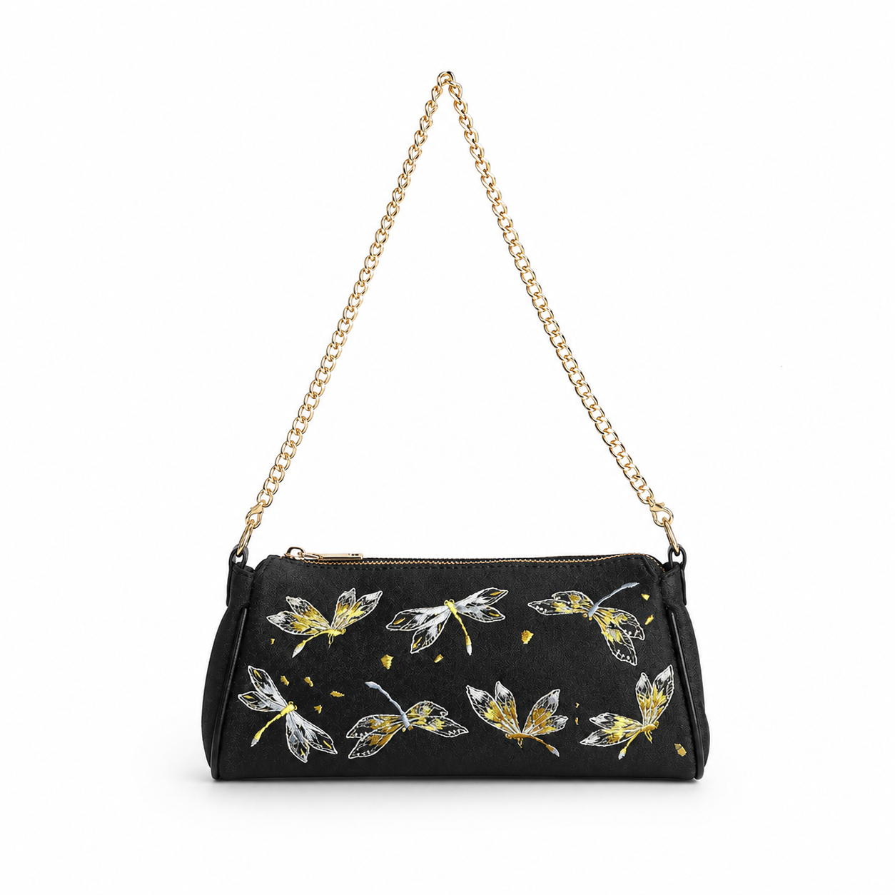 Dragonfly Embroidered Shoulder Bag Vintage Cheongsam Evening Clutch