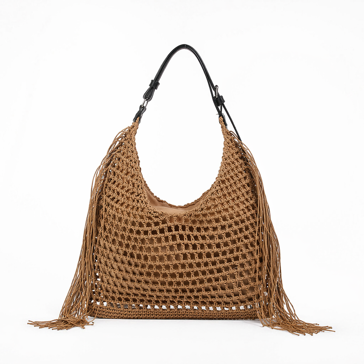 Fringe Straw Woven Bag Large Summer Beach Hollow Out Boho Shoulder Bag
