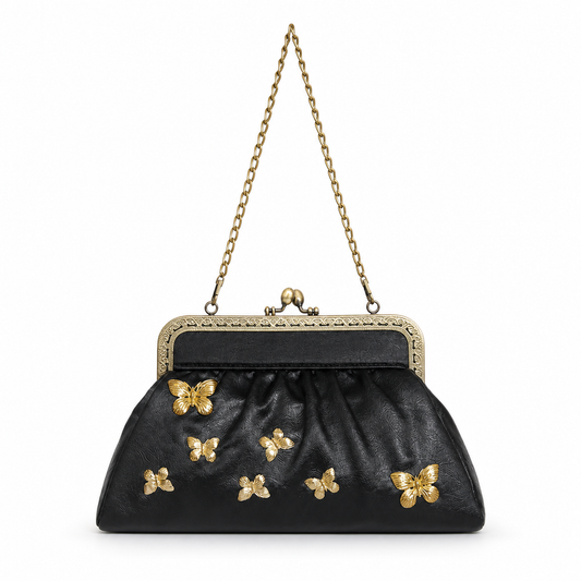Metallic Butterfly Evening Clutch Vintage Cheongsam Chain Shoulder Bag