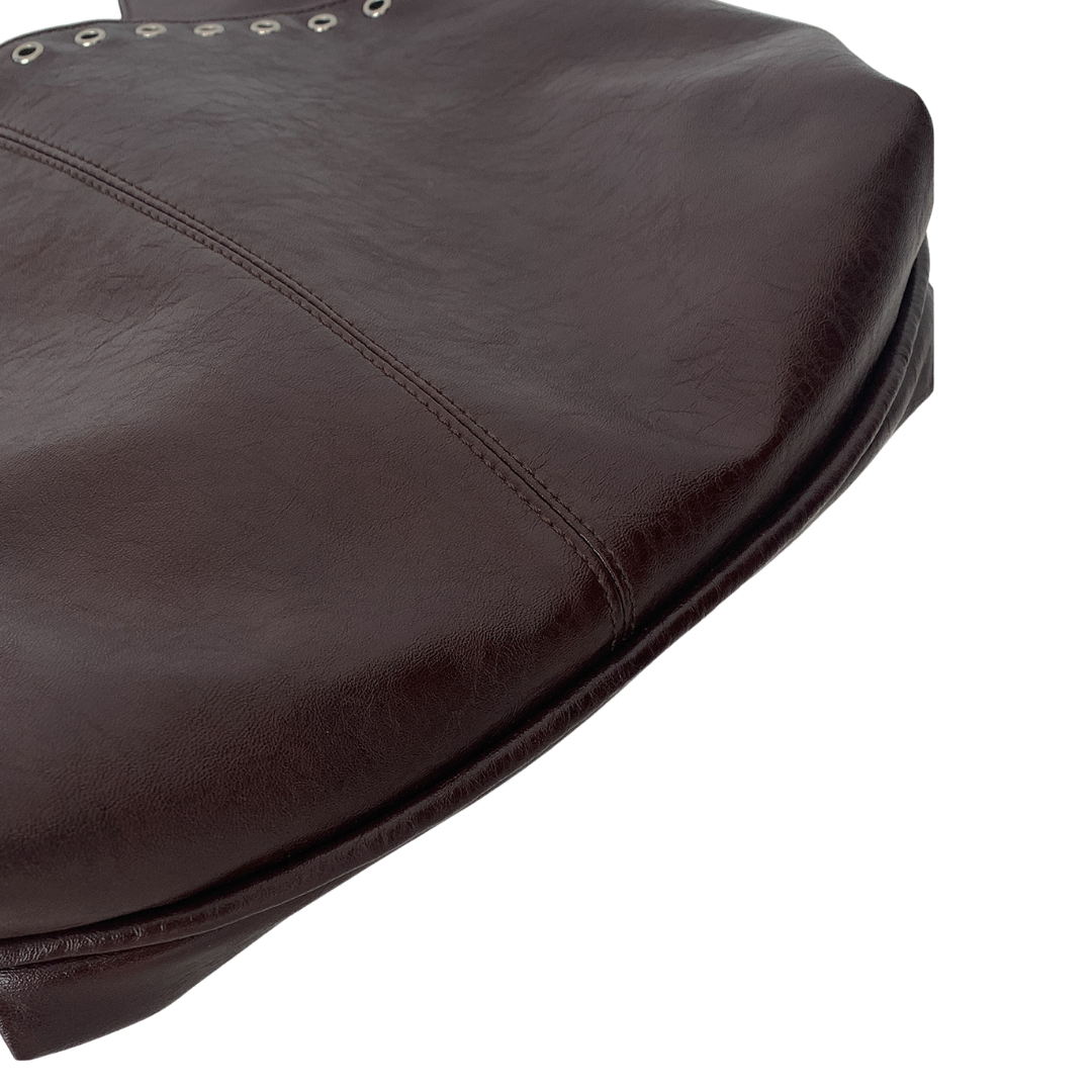 PU Leather Slouchy Tote Bag Large Hobo Elegant Commuter Shoulder Bag