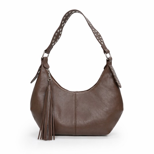 Vintage Tassel Crescent Underarm Bag Retro Crossbody Hobo Shoulder Bag