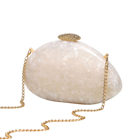 Acrylic Clutch Bag Irregular Shell Evening Purse Elegant Wedding Crossbody