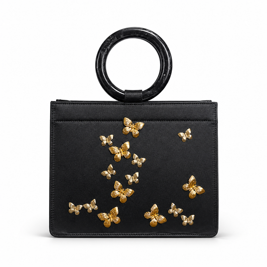 Metallic Butterfly Evening Bag Vintage Cheongsam Clutch Handbag