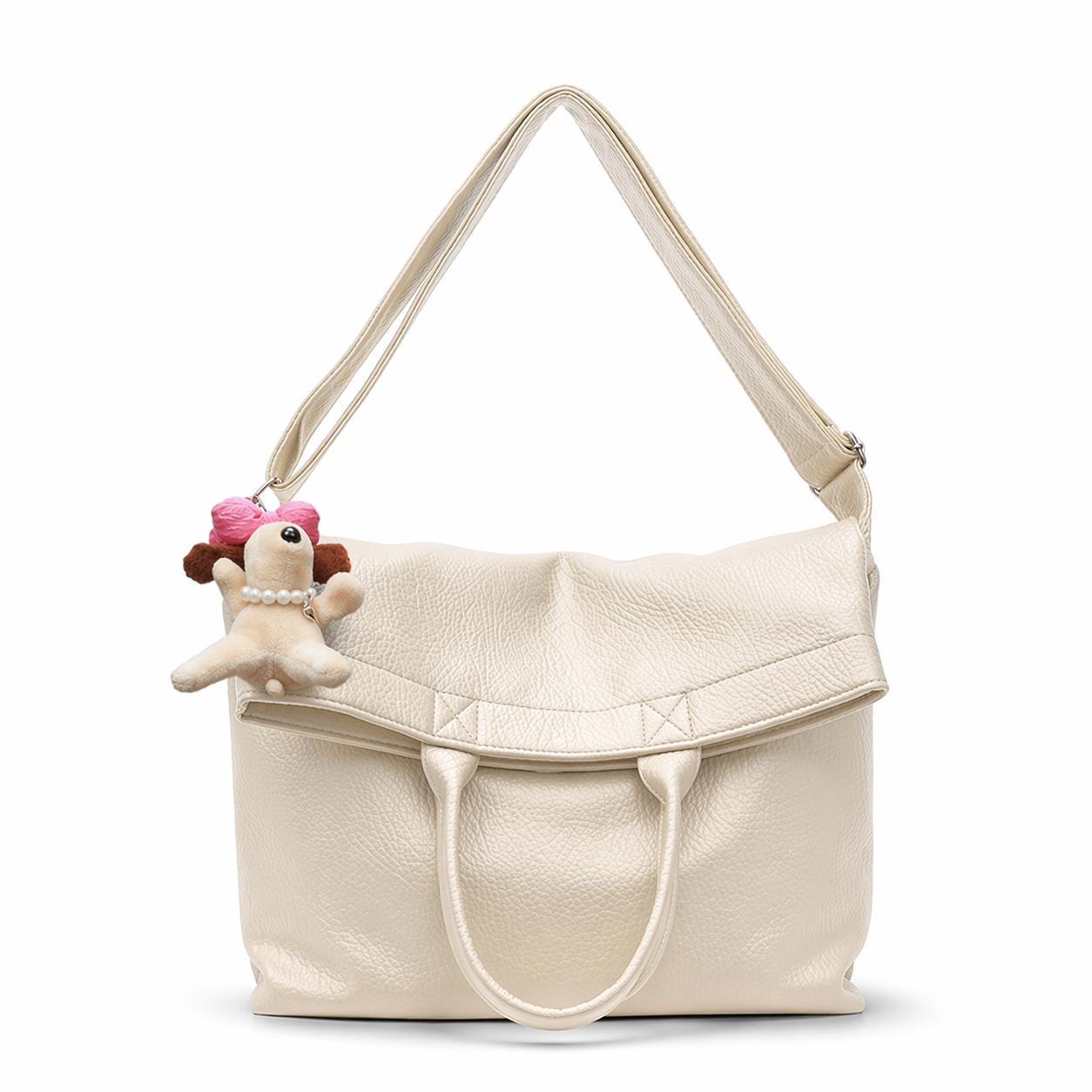 PU Leather Slouchy Tote Large Capacity Crossbody Foldable Hobo Bag