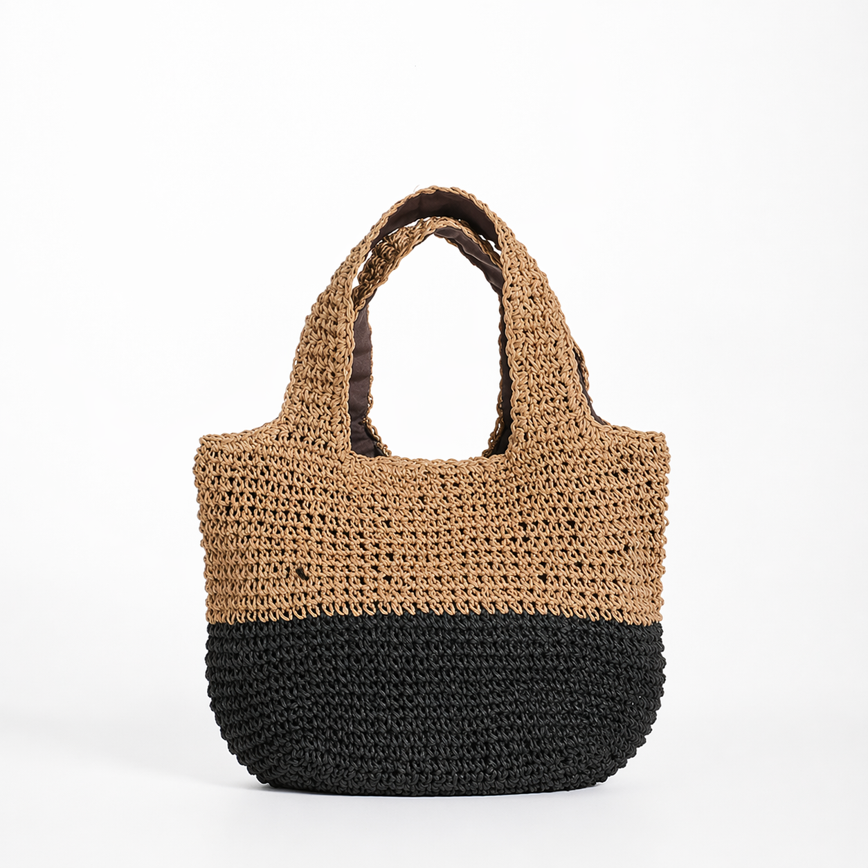 Color Block Straw Woven Bag Summer Beach Niche Design Casual Wristlet