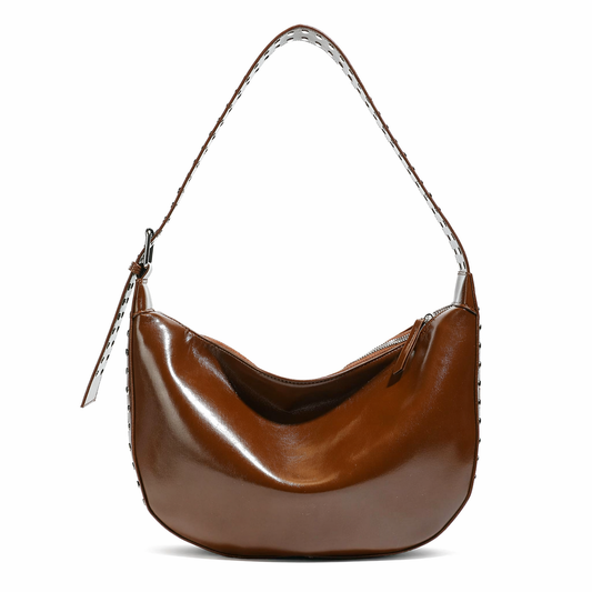 Vintage Studded Dumpling Hobo Bag Large Capacity Casual Shoulder Tote