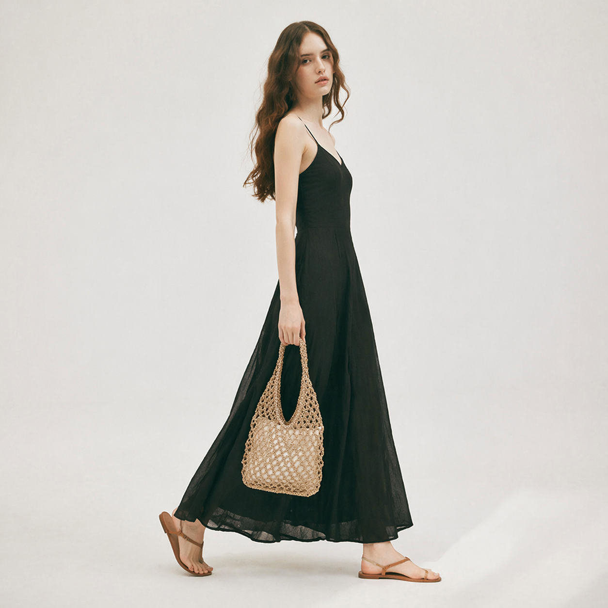 Lurex Straw Woven Bag Summer Beach Hollow Out Shoulder Tote with Pouch