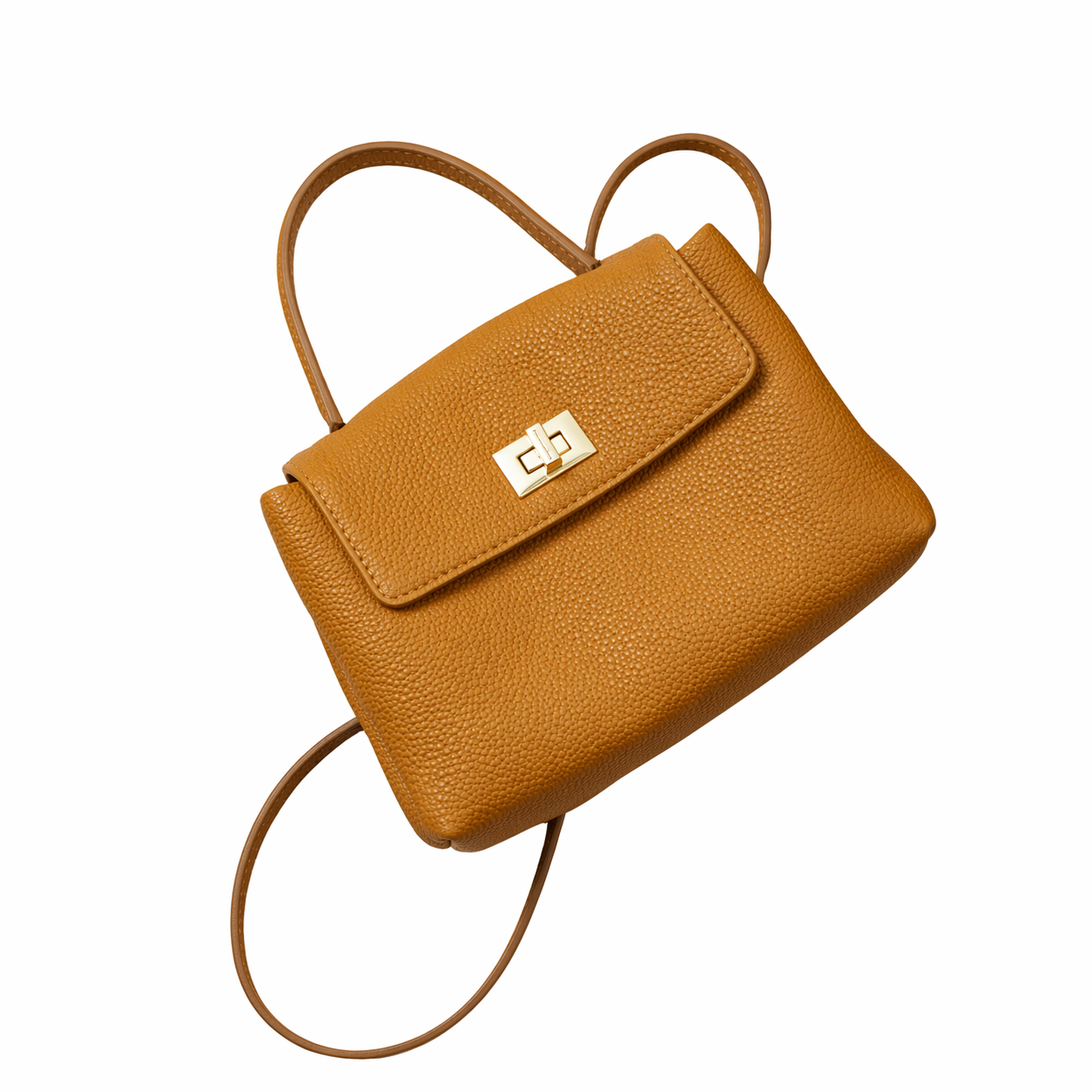 Togo Leather Mini Top-Handle Purse Vintage Crossbody Shoulder Satchel