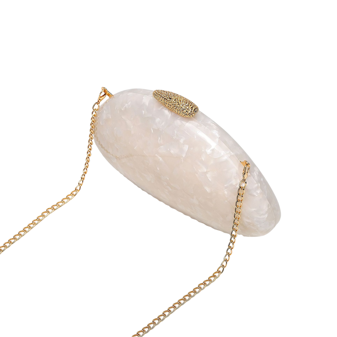Acrylic Clutch Bag Irregular Shell Evening Purse Elegant Wedding Crossbody
