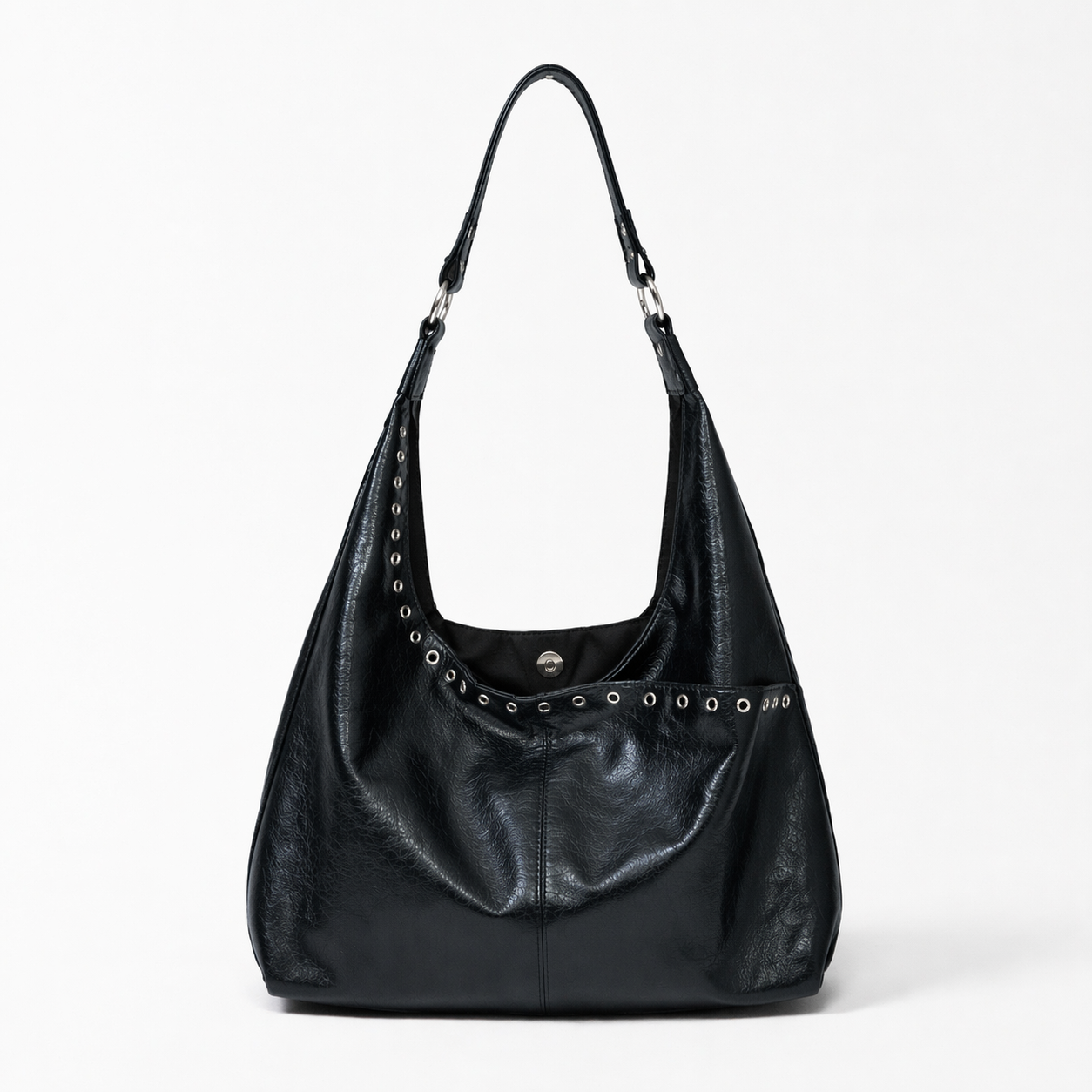 PU Leather Slouchy Tote Bag Large Hobo Elegant Commuter Shoulder Bag