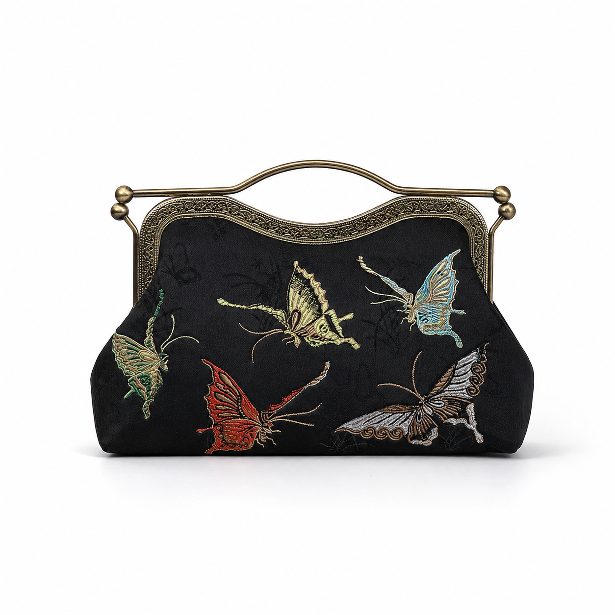 Butterfly Embroidered Crossbody Bag Cheongsam Evening Shell Purse