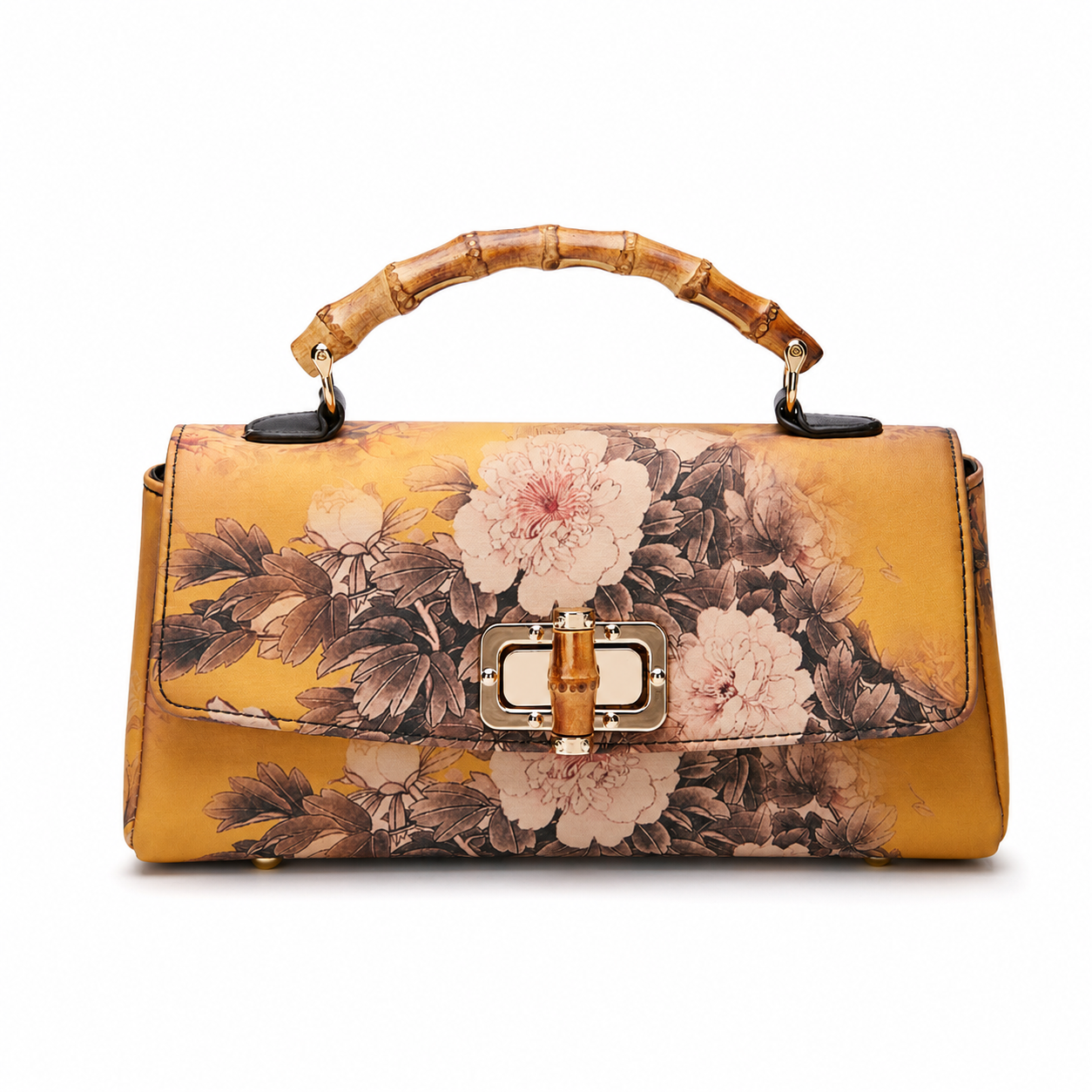 Vintage Bamboo Handle Cheongsam Crossbody Bag Chinese Evening Purse