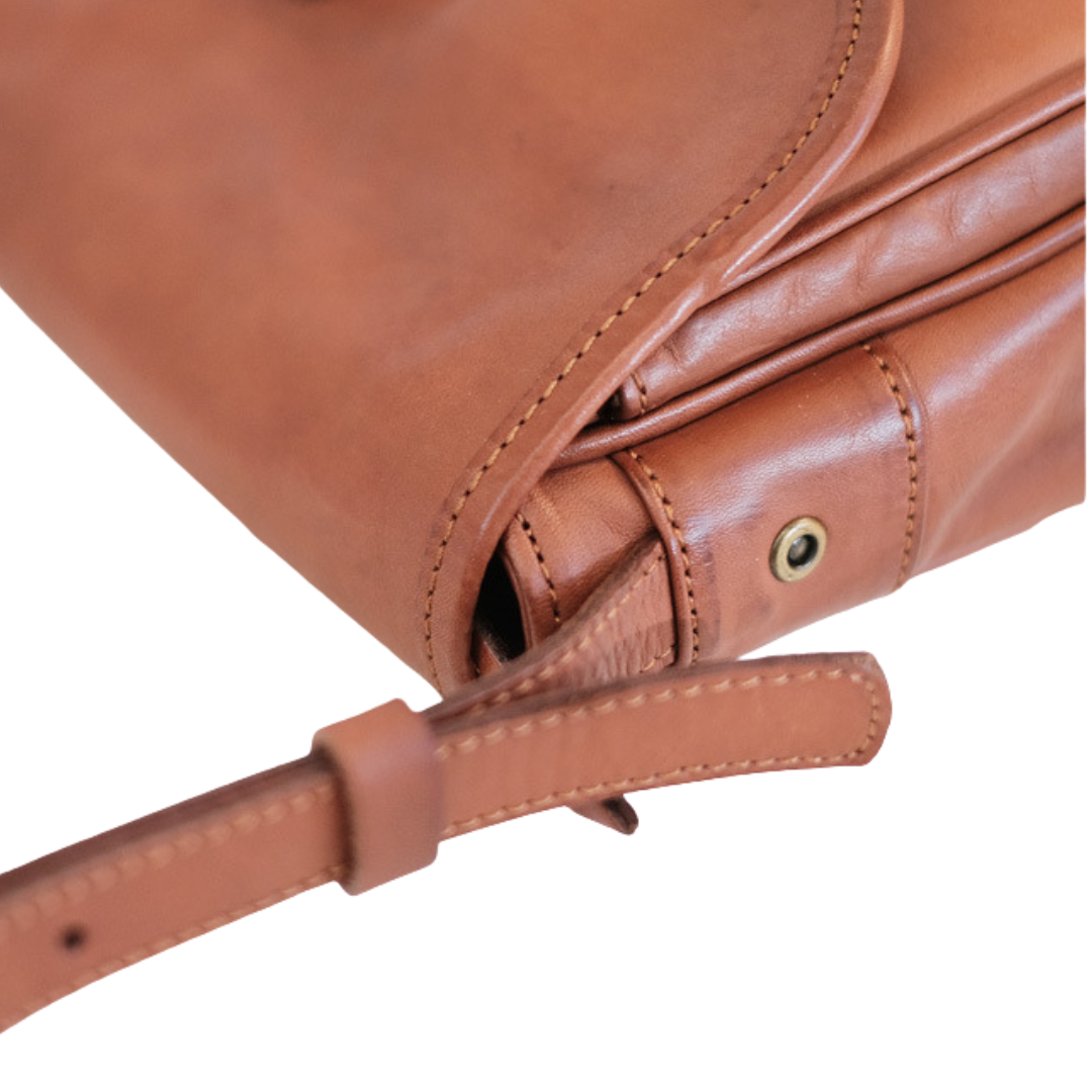 Vintage Leather Messenger Bag Top-Grain Crossbody Shoulder Satchel