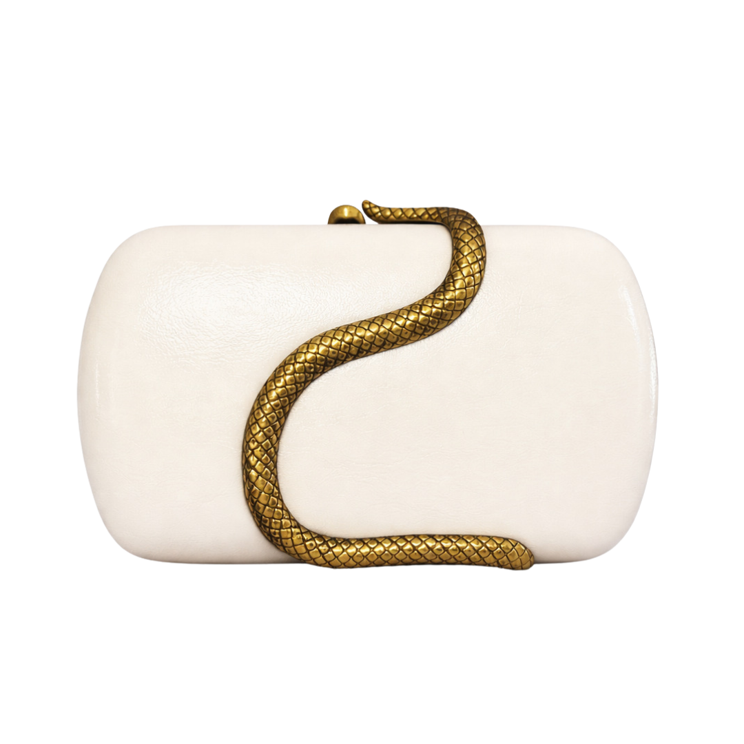 Snake Pattern Clutch PU Leather Evening Purse Crossbody Shoulder Bag