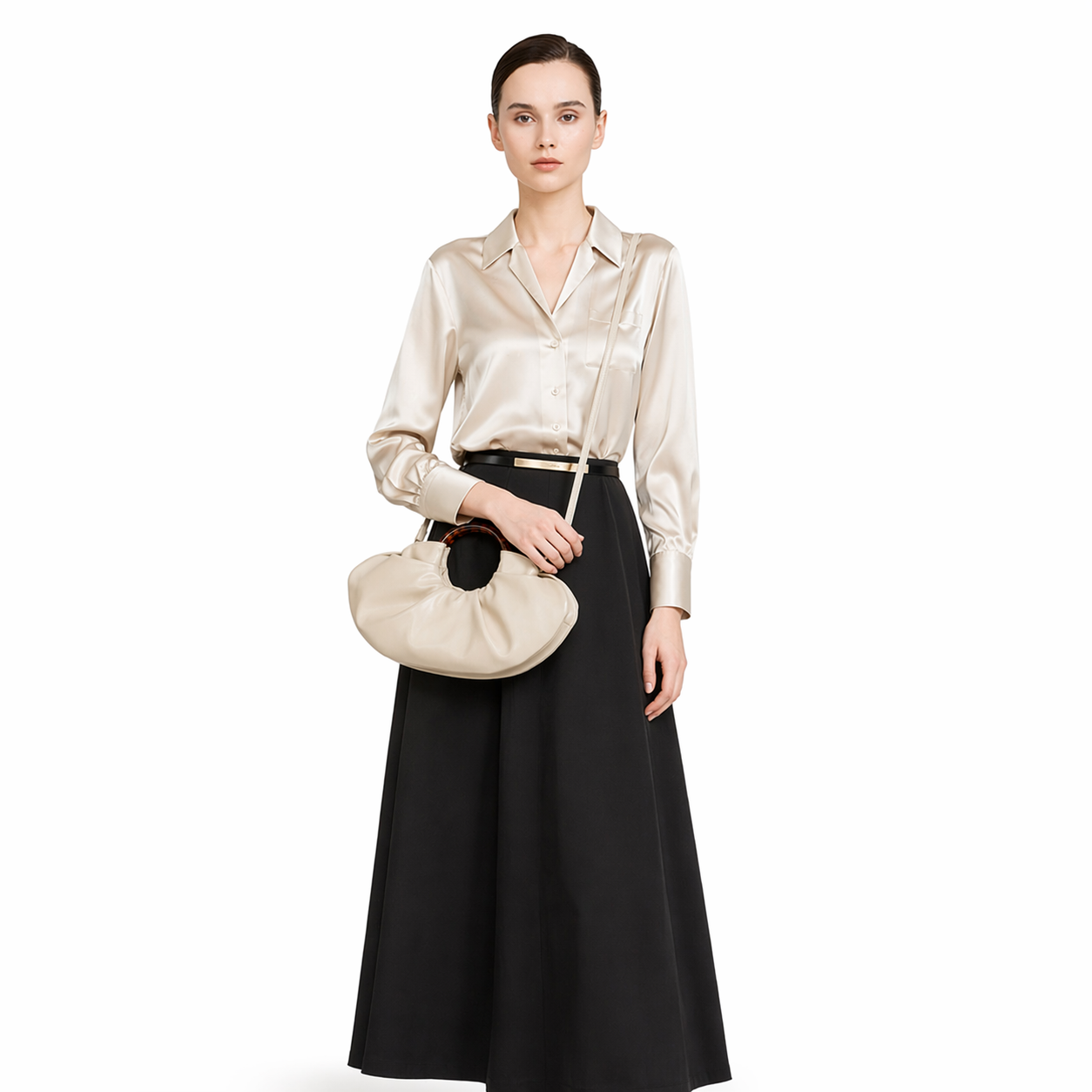 Vintage Ruched Cloud Hobo Large Capacity Pleated PU Crossbody Bag