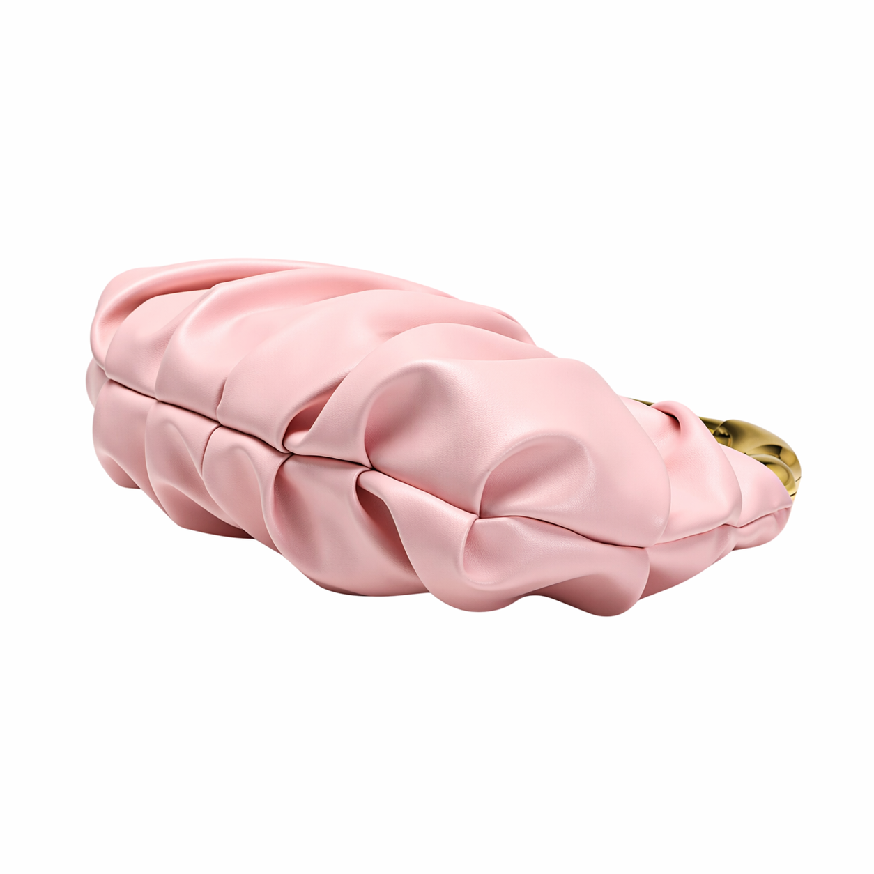 Asymmetric Hardware Ruched Cloud Clutch Minimalist Pleated PU Tote Bag