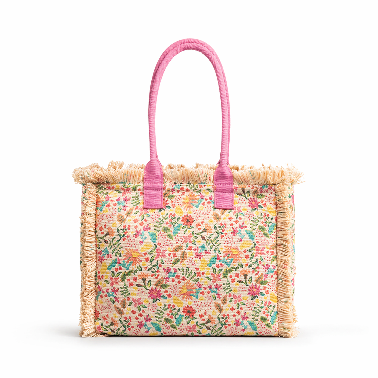 Boho Vintage Tassel Tote Bag Large Canvas Beach Travel Shoulder Bag
