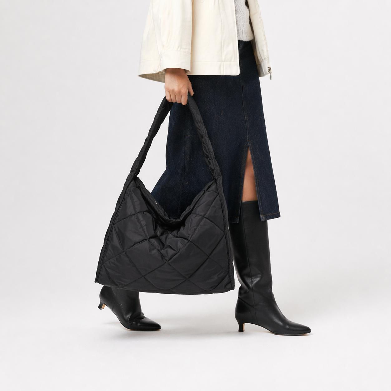 Quilted Puffer Tote Bag Large Travel Hobo Crossbody Handbag