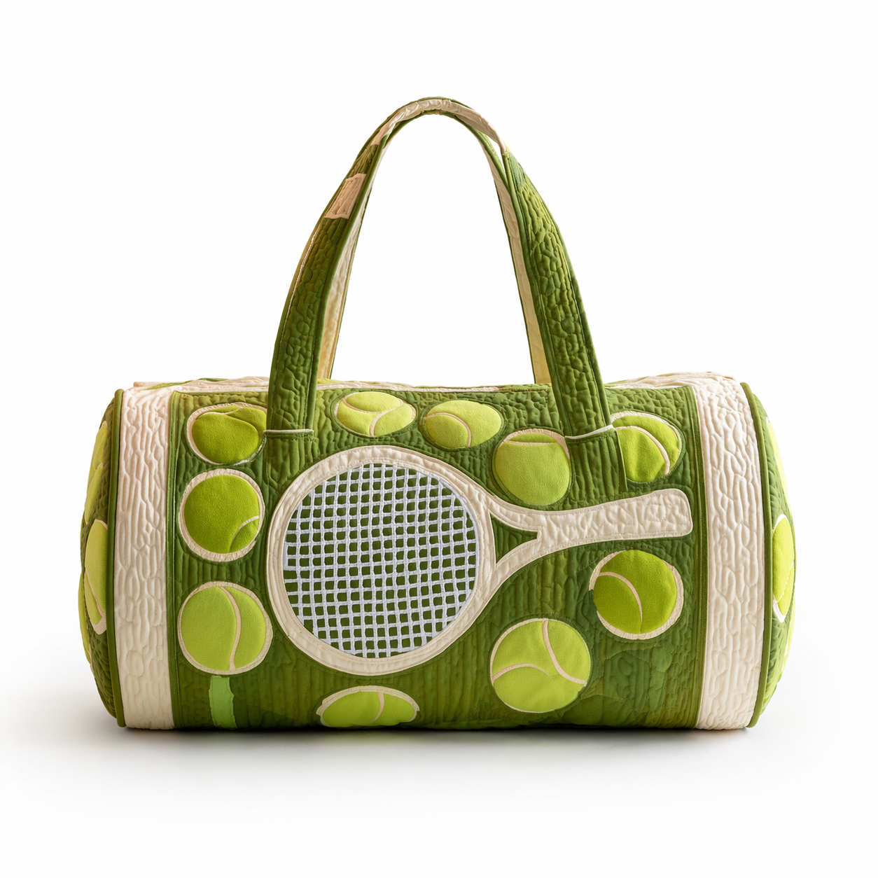Quilted Tennis Duffle Bag Sports Gym Weekender Travel Tote