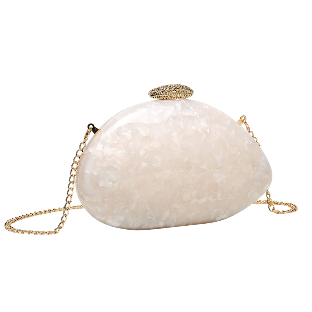 Acrylic Clutch Bag Irregular Shell Evening Purse Elegant Wedding Crossbody