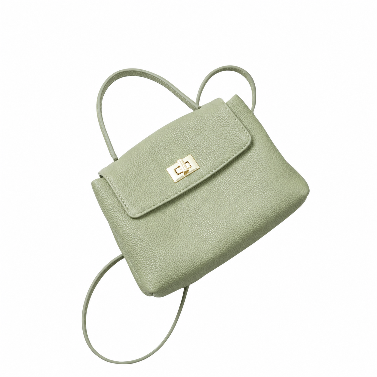 Togo Leather Mini Top-Handle Purse Vintage Crossbody Shoulder Satchel
