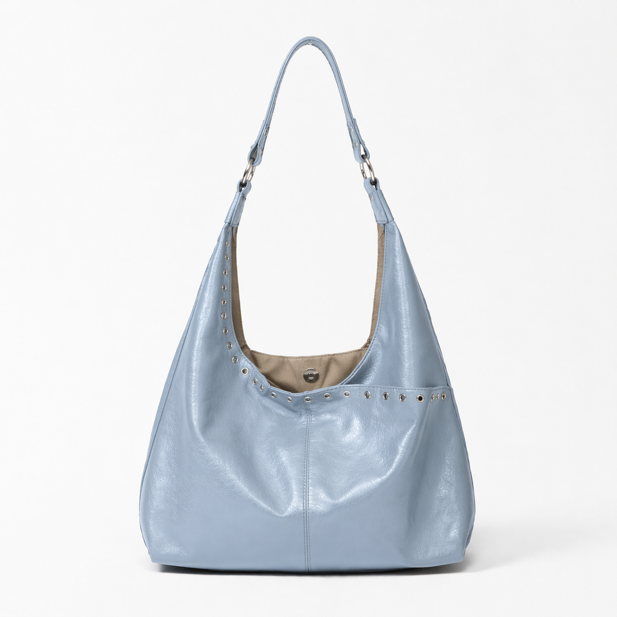 PU Leather Slouchy Tote Bag Large Hobo Elegant Commuter Shoulder Bag