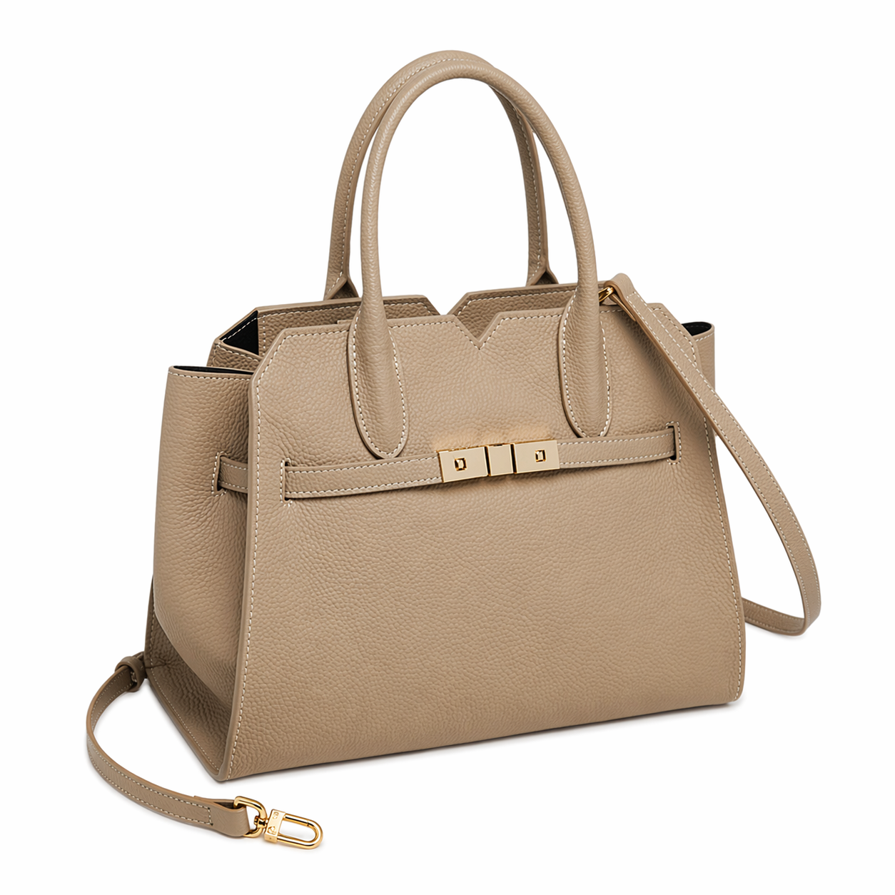 Genuine Leather Satchel Exotic Embossed Large Work Top-Handle Bag