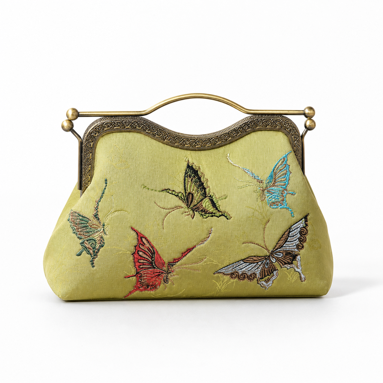 Butterfly Embroidered Crossbody Bag Cheongsam Evening Shell Purse