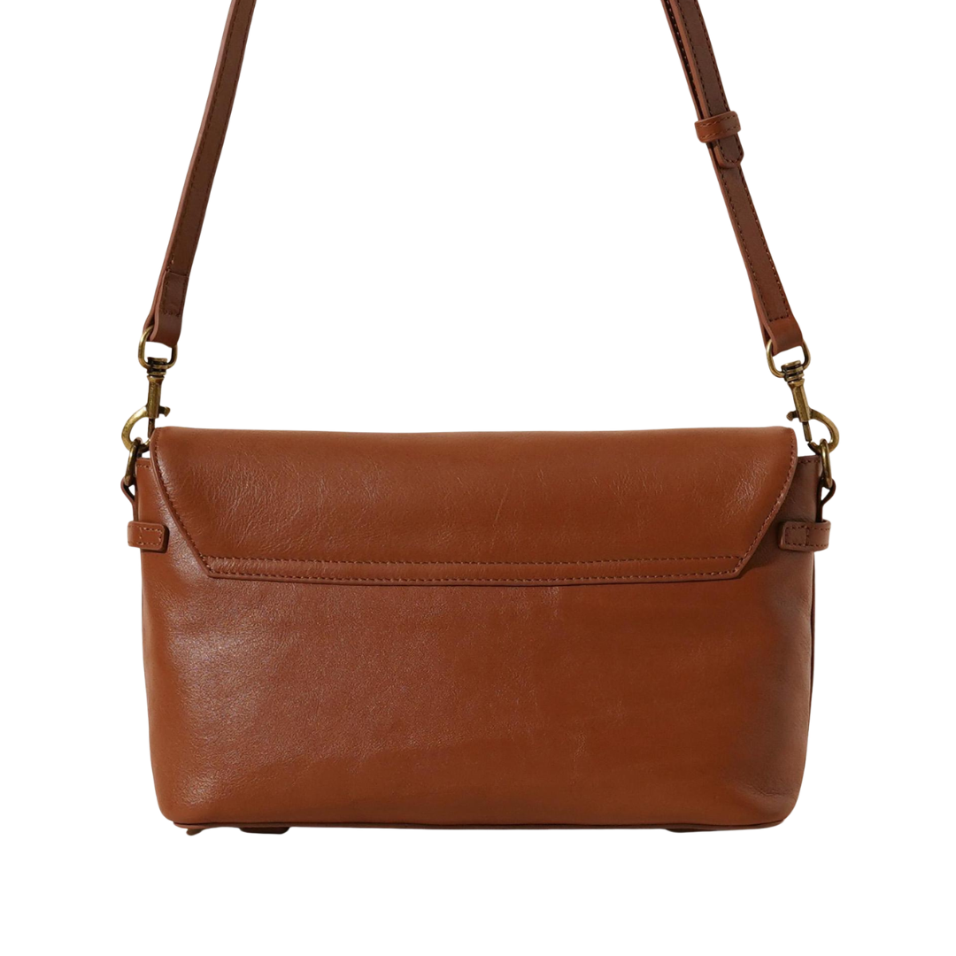 Genuine Leather Crossbody Envelope Bag Solid Color Commuter Satchel