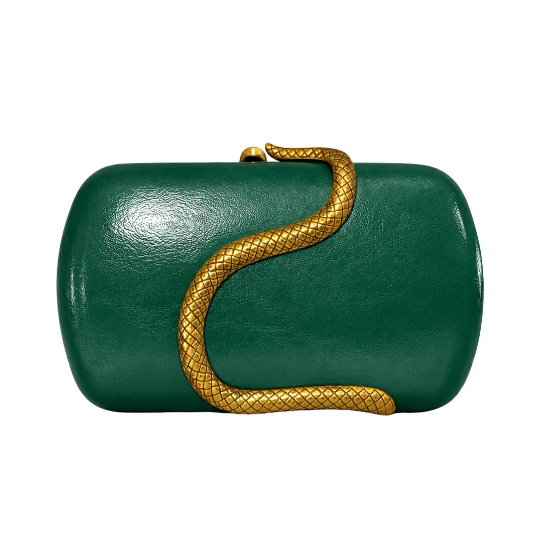 Snake Pattern Clutch PU Leather Evening Purse Crossbody Shoulder Bag