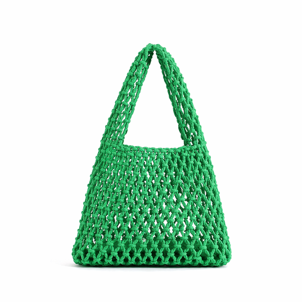 Straw Woven Bucket Bag Summer Crochet Mesh Candy Color Tote