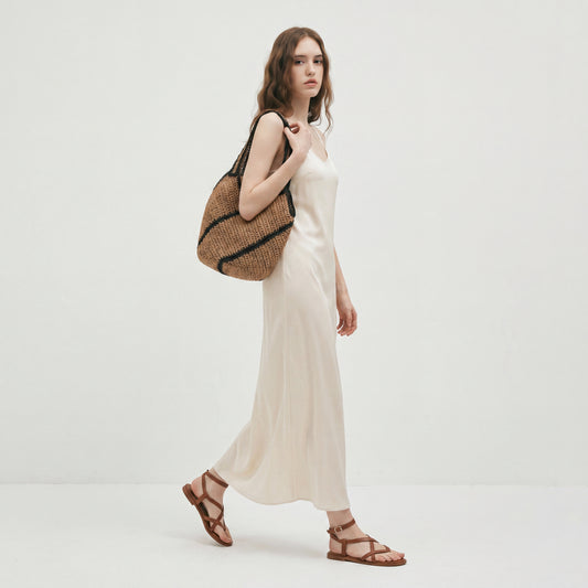 Geometric Straw Bag Large Summer Beach Woven Color Block Tote