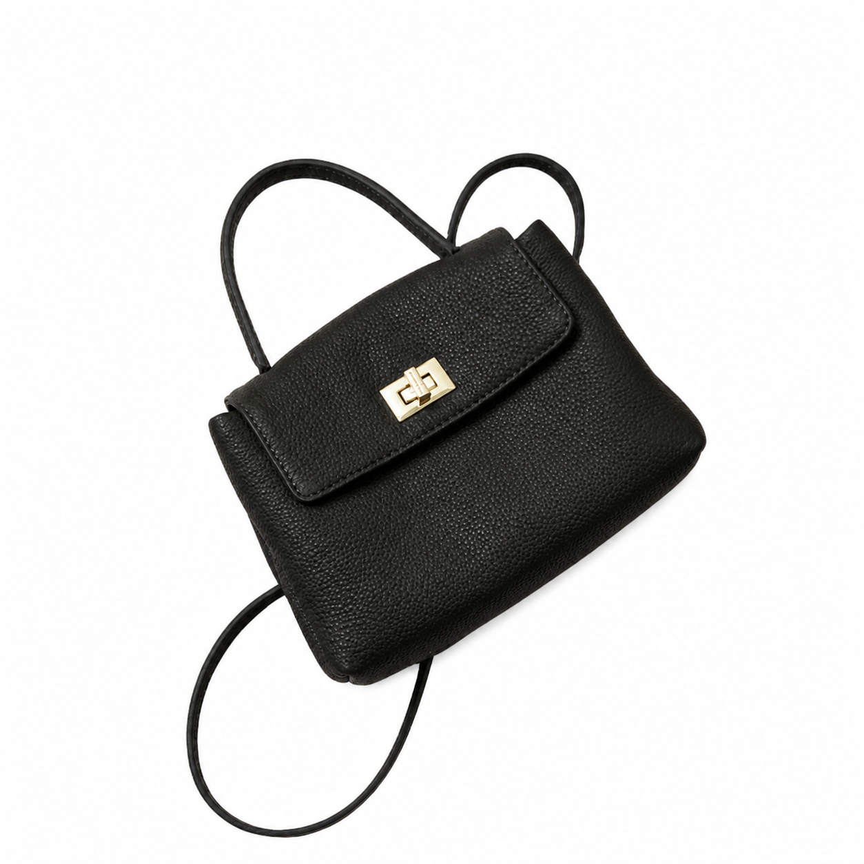 Togo Leather Mini Top-Handle Purse Vintage Crossbody Shoulder Satchel