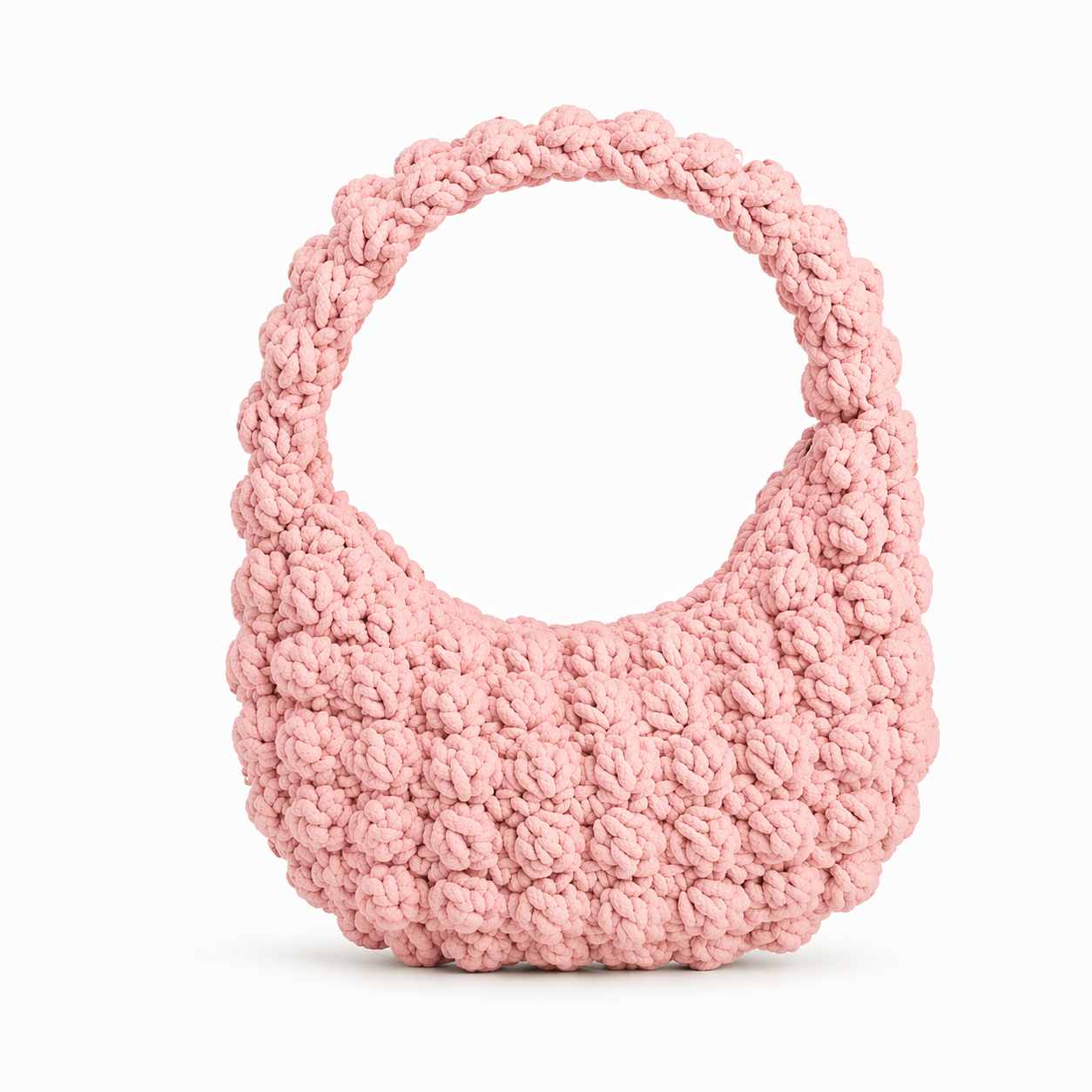 Crochet Woven Bag Candy Color Summer Beach Lightweight Shoulder Tote