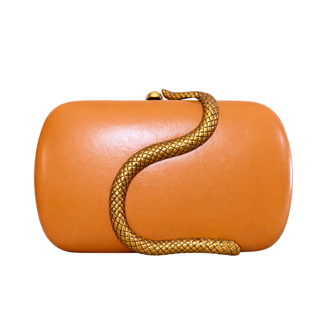Snake Pattern Clutch PU Leather Evening Purse Crossbody Shoulder Bag